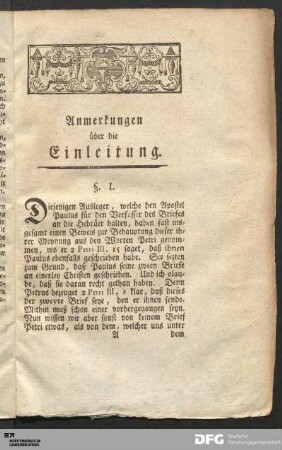 Anmerkungen über die Einleitung.