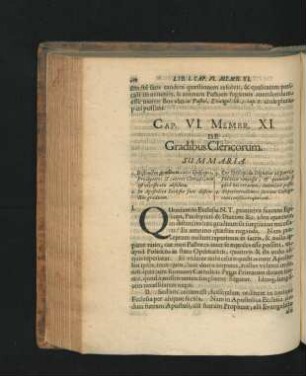 Membr. XI. De Gradibus Clericorum.