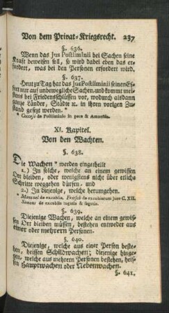 XI. Kapitel. Von den Wachten