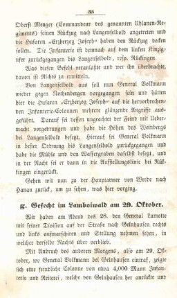 g. Gefecht im Lamboiwald am 29. Oktober.