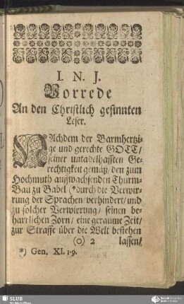 Vorrede An den Christlich gesinnten Leser