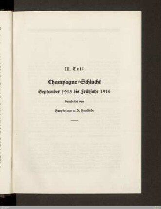 III. Champagne-Schlacht - September 1915 bis Frühjahr 1916