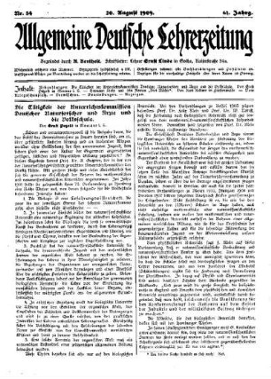 Die Tätigkeit der Unterrichtskommission Deutscher Naturforscher und Ärzte und die Volksschule