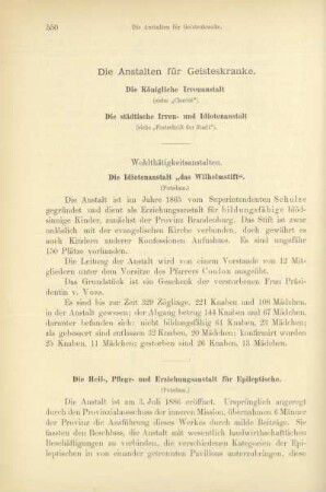 Die Anstalten für Geisteskranke