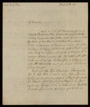 Brief von Johann Georg Büsch an Gustav Hugo, Hamburg, 5.12.1792