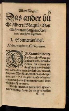 Das ander buche Alberti Magni/ Von etlichen namhafftigen Kreutern/ und ihren tugenten.