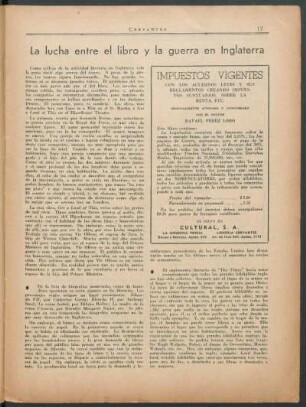 La lucha entre el libro y la guerra en Inglaterra