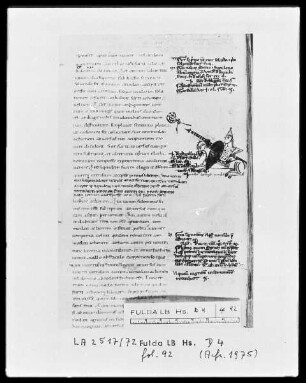 Codex Justinianeus — Ein berittener Ritter mit Lanze, Folio 92recto