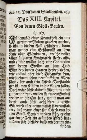 Das XIII. Capitel. Von denen Stoll-Beulen.