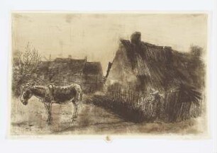 Strohgedecktes Häuschen in Auvers