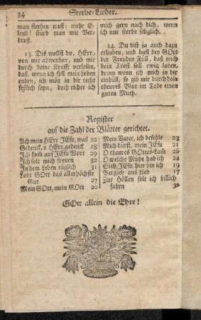 Register auf die Zahl der Blätter gerichtet.