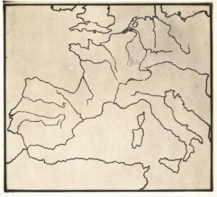 Umrisskarte Europa : Umrisskarte Europas vom Mittelmeer bis zur Nord- und Ostseeküste