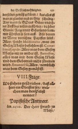 VIII. Frage.