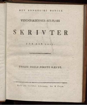 Tredie Deels Förste Haefte