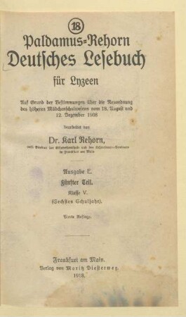 Teil 5 = Kl. 5 (6. Schulj.), [Schülerband]: [Teil 5 = Kl. 5 (6. Schulj.), [Schülerband]]