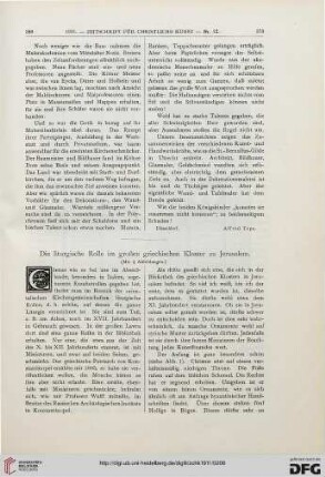 Die liturgische Rolle im großen griechischen Kloster zu Jerusalem