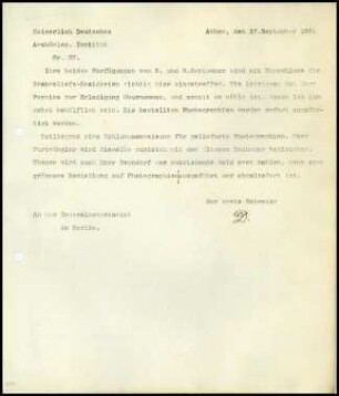 Bericht des ersten Sekretars an das General-Sekretariat