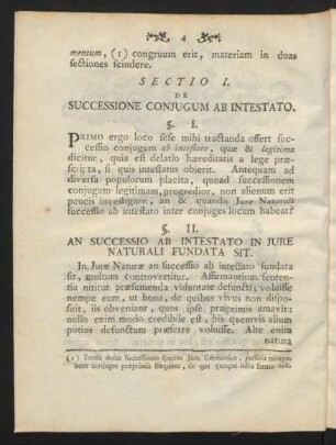 Sectio I. De Successione Coniugum Ab Intestato.