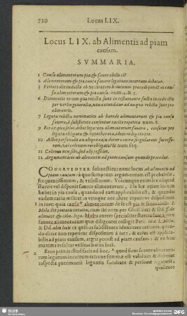 Locus LIX. ab Alimentis ad Piam causam