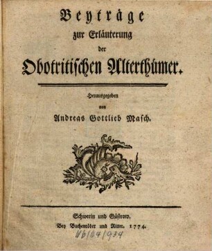Beyträge zur Erläuterung der Obotritischen Alterthümer