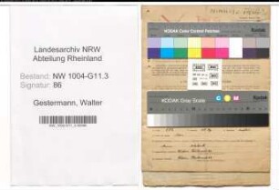 Entnazifizierung Walter Gestermann , geb. 10.06.1901 (Vulkaniseur)