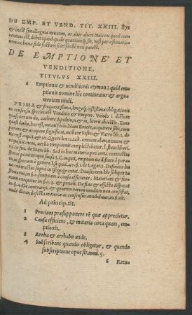 De Emptione Et Venditione. Titulus XXIII.