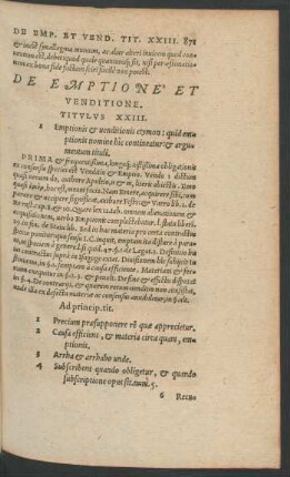 De Emptione Et Venditione. Titulus XXIII.