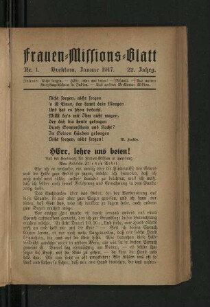 Nr. 1, Januar 1917