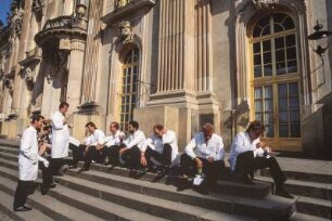 Kellner in der Pause, Schloss Sanssouci in Potsdam