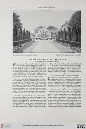 38: Von der Garten-Architektur : zu Arbeiten von Fr. Gildemeister, Bremen