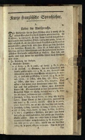 Kurze französische Sprachlehre
