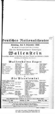Wallenstein [Wallensteins Lager; Die Piccolomini]