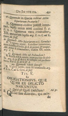 Tit. V. Ee Obligationibus, Quae Quasi Ex Delicto Nascuntur