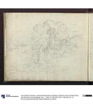 Landschaft mit Ausblick aufs Meer / Entwurf zu dem Gemälde "Blick aufs Meer bei Sonnenaufgang" von 1807 oder 1808