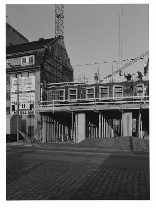 Dresden-Friedrichstadt, Friedrichstraße 24. Baustelle des Wohn- und Geschäftshauses