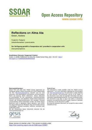 Reflections on Alma Ata