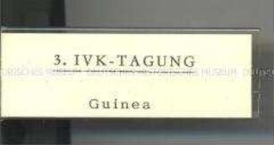 Tagung des Internationalen Vorbereitungskomitees für die 10. Weltfestspiele, (3. Tagung), Guinea