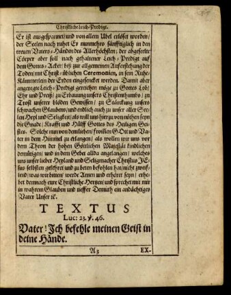 Textus Luc: 23. v. 46.