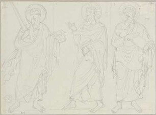 Die Apostel in dem Säulengang des Querschiffs der oberen Kirche von San Francesco in Assisi aus der Zeit des Giunta Pisano