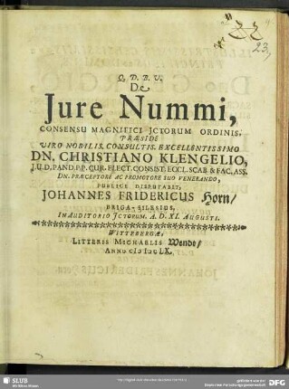De Jure Nummi