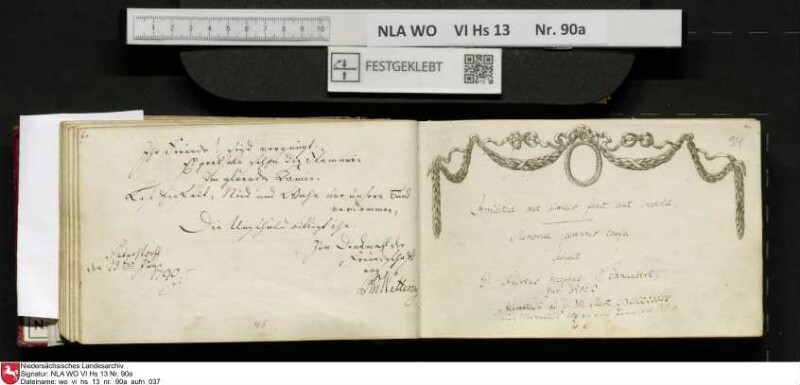 Stammbuch des Ernst Philipp Ludwig Zellmann (1763-1795) aus
                           Braunschweig