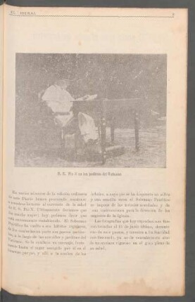 [El Soberano Pontífice] : [Las fotografías que hoy reproducimos fueron tomadas el 15 de junio ultimo.]