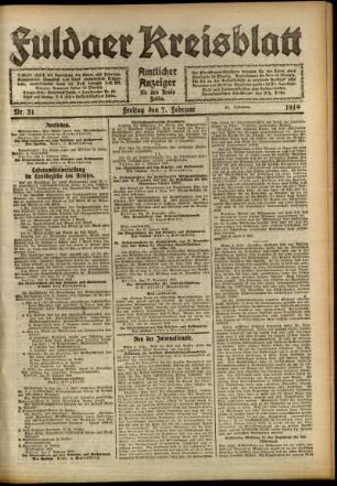 Ausgabe vom Freitag, den 07. Februar 1919.