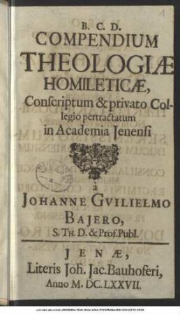 Compendium Theologiae Homileticae