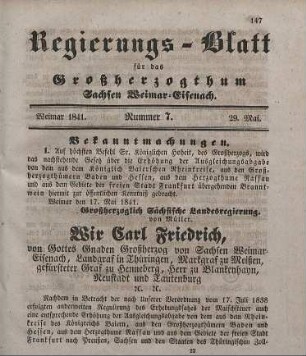 Nr. 7 : 29. Mai 1841