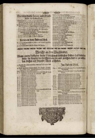 Die vornehmsten Errata und Druckfehler ...