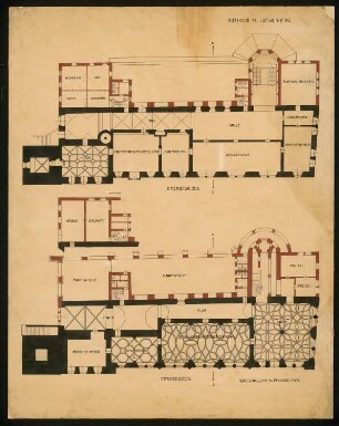 Rathaus, Löwenberg Umbau: Grundrisse OG und EG 1:100