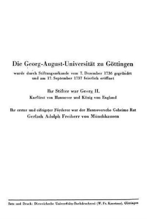 Die Georg-August-Universität zu Göttingen