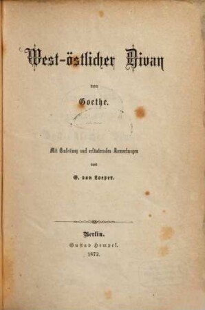 West-östlicher Divan
