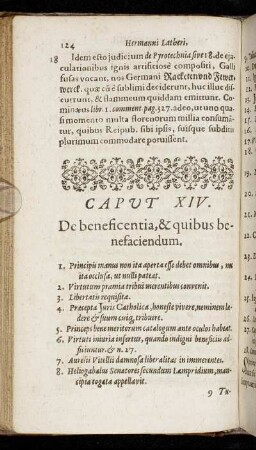 Caput XIV. De beneficentia, & quibus benefaciendum.